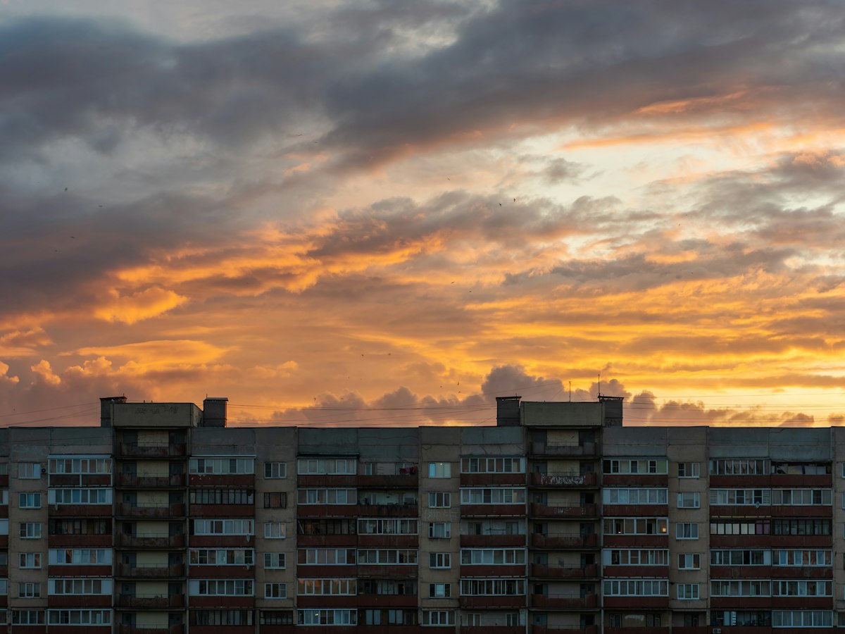 Wohnpark Grafenberg im Abendlicht